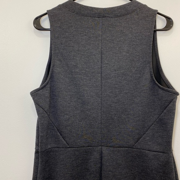 Dark heather gray professional dress- sleeveless knit sheath dress - Picture 6 of 6